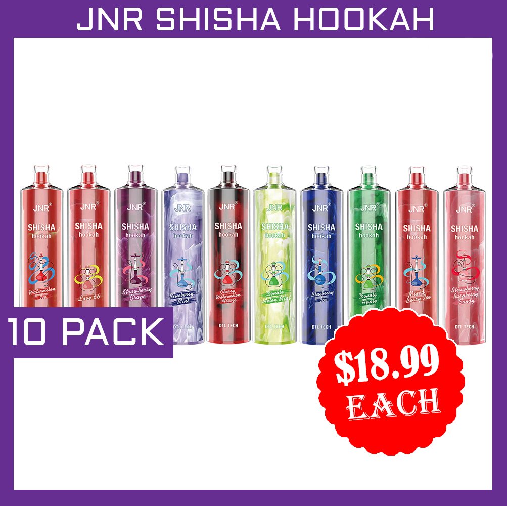 JNR SHISHA HOOKAH – 12000 PUFFS – 10 PACK