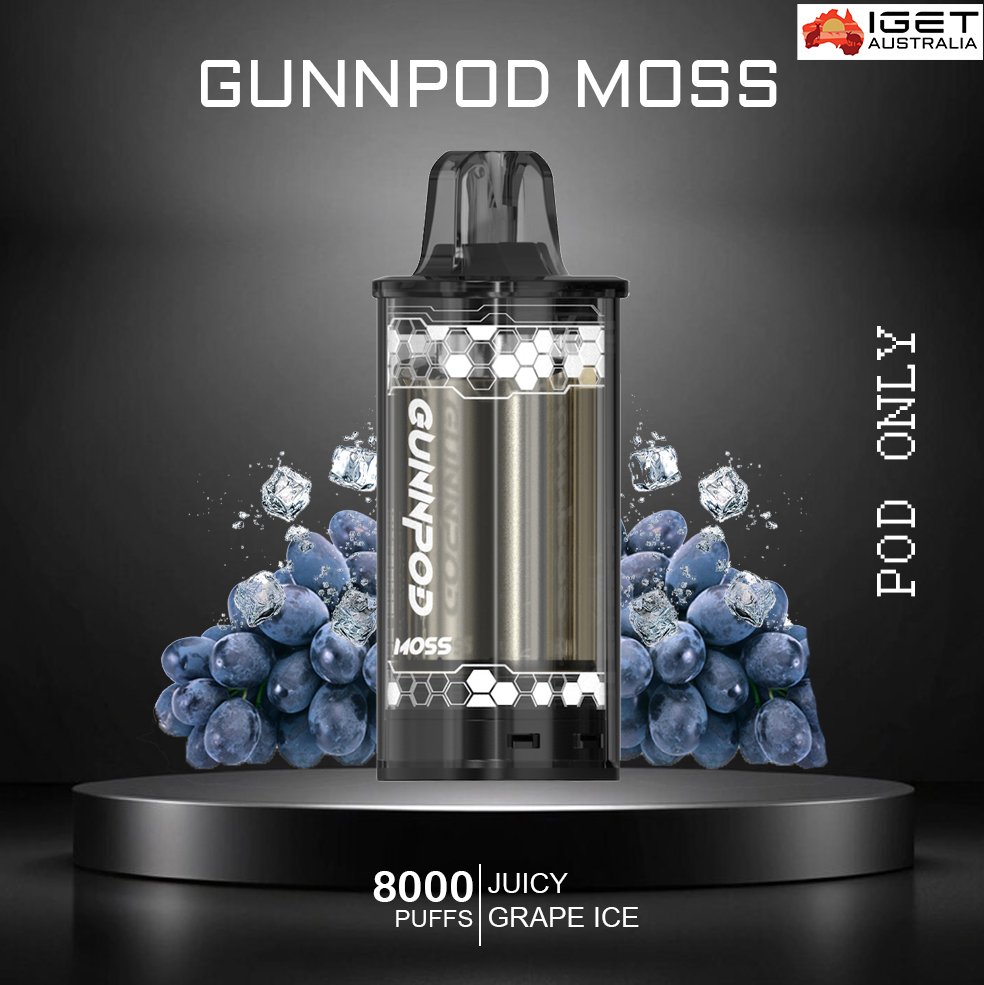 GUNNPOD MOSS – JUICY GRAPE ICE – 8000 PUFFS – POD ONLY