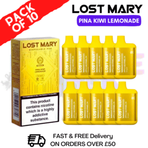 Pina Kiwi Lemonade - Lost Mary GOLD Box of 10