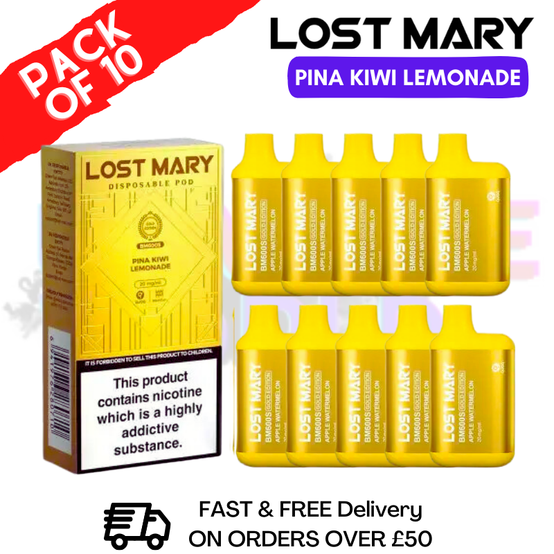 Pina Kiwi Lemonade - Lost Mary GOLD Box of 10