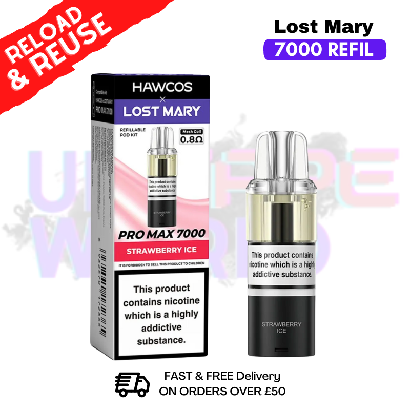 Strawberry Ice Lost Mary 7K 7000 Puff Replacement Pods