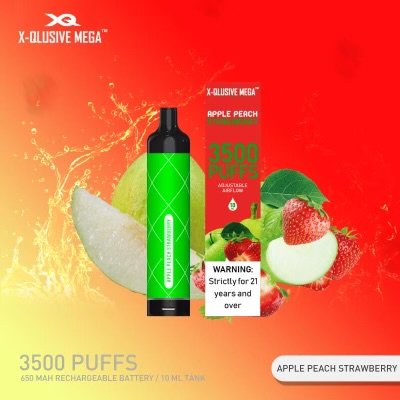 X-QLUSIVE MEGA APPLE PEACH STRAWBERRY – 3500 PUFFS