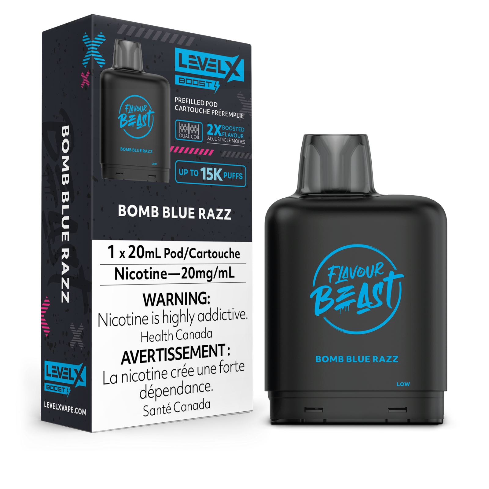 Level X Boost - Flavour Beast - Bomb Blue Razz Pods