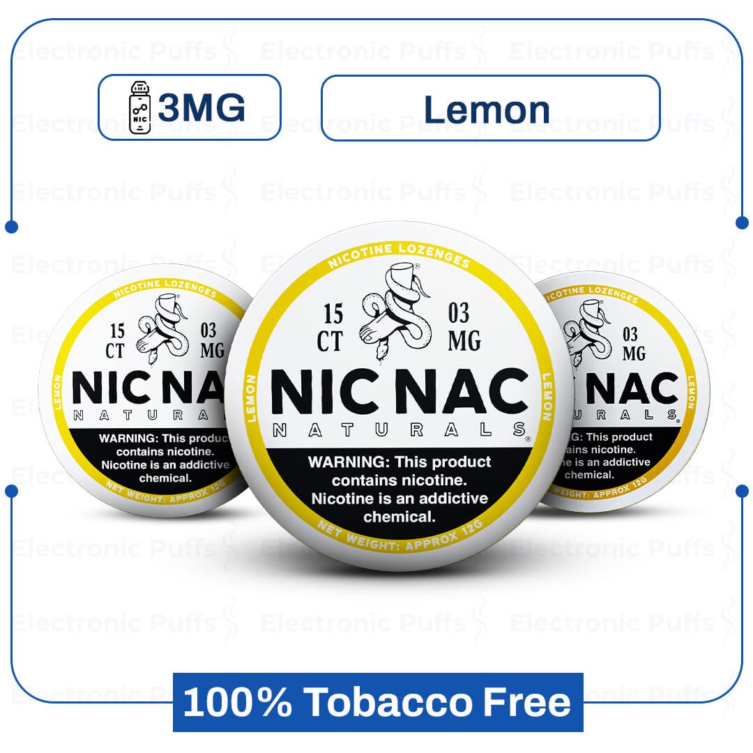 Nic Nac Lemon 3mg Nicotine Pouches – 5 Cans