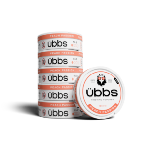 Übbs Peach Passion Nicotine Pouches Roll of 5 cans
