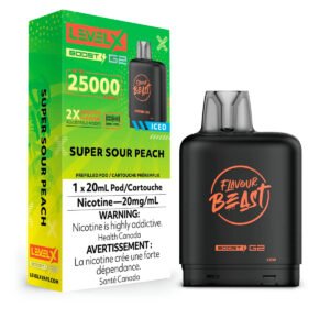 Level X Boost - Flavour Beast - Super Sour Peach Iced Pods