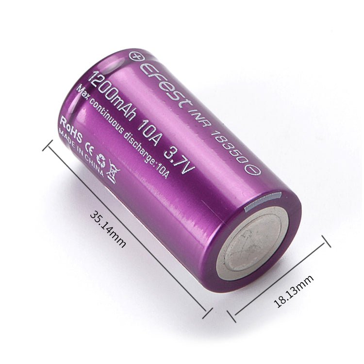 Efest 18350 10A 1200mAH Flat Top Rechargeable Li-lion Battery (1pc/pack) - Image 2